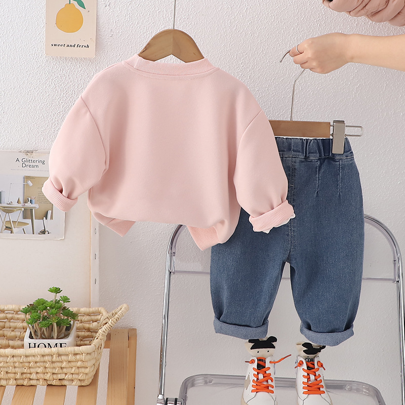 Conjunto de sudadera para niñas dos piezas, diseño cute – moda primavera-otoño 2025. image 4