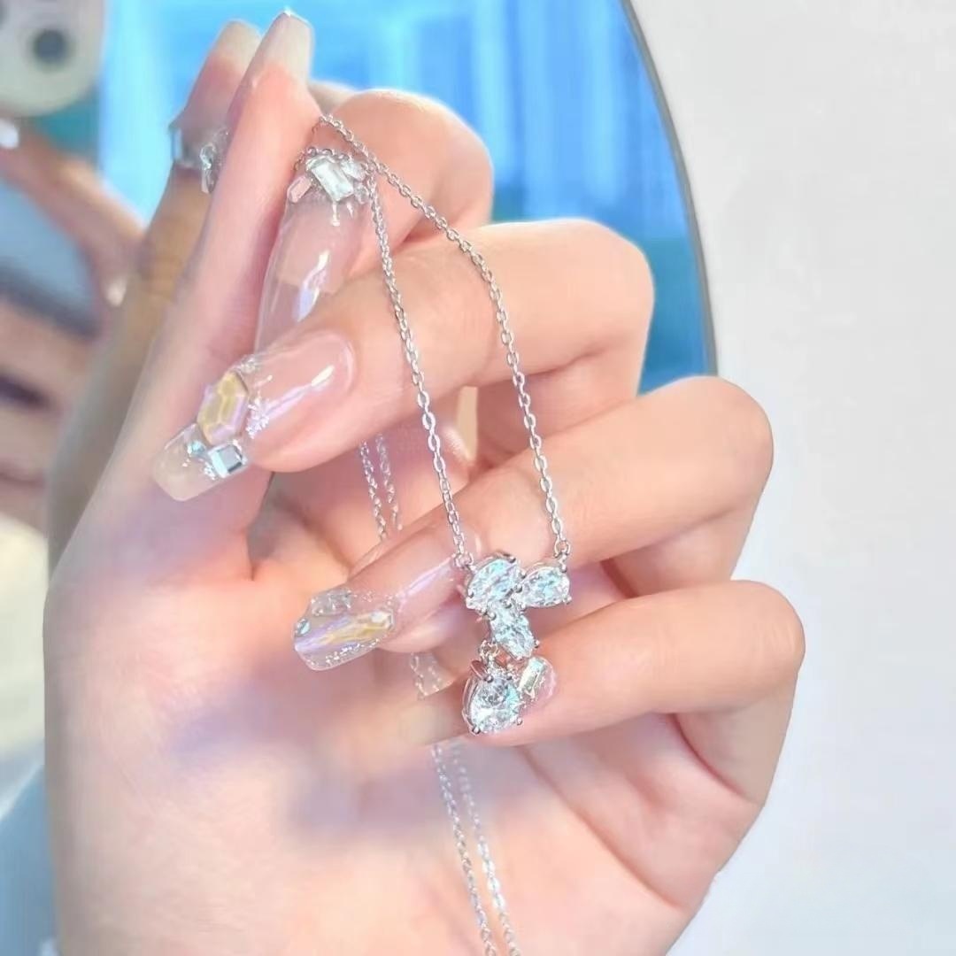 镀s925纯银闪耀紫藤花项链女时尚轻奢简约个性高级感小众锁骨链20
