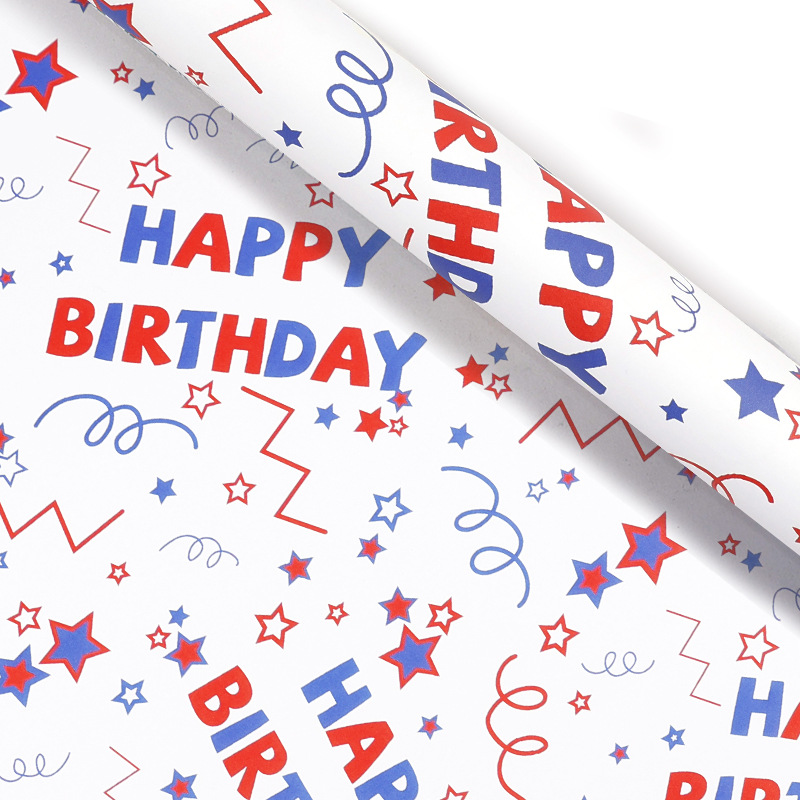 Amazon venta caliente cartón de dibujos animados para niños original papel de embalaje caja de regalo DIY papel de embalaje de viento papel artesanal