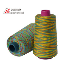 顺隆线业供应涤纶五彩线402#彩虹线两彩到八彩可订染
