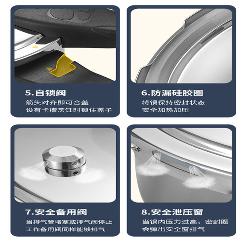 304 stainless steel extra thick commercial pressure cooker home kitchen multi-purpose pot induction cooker gas stove explosion-proof pressure cooker