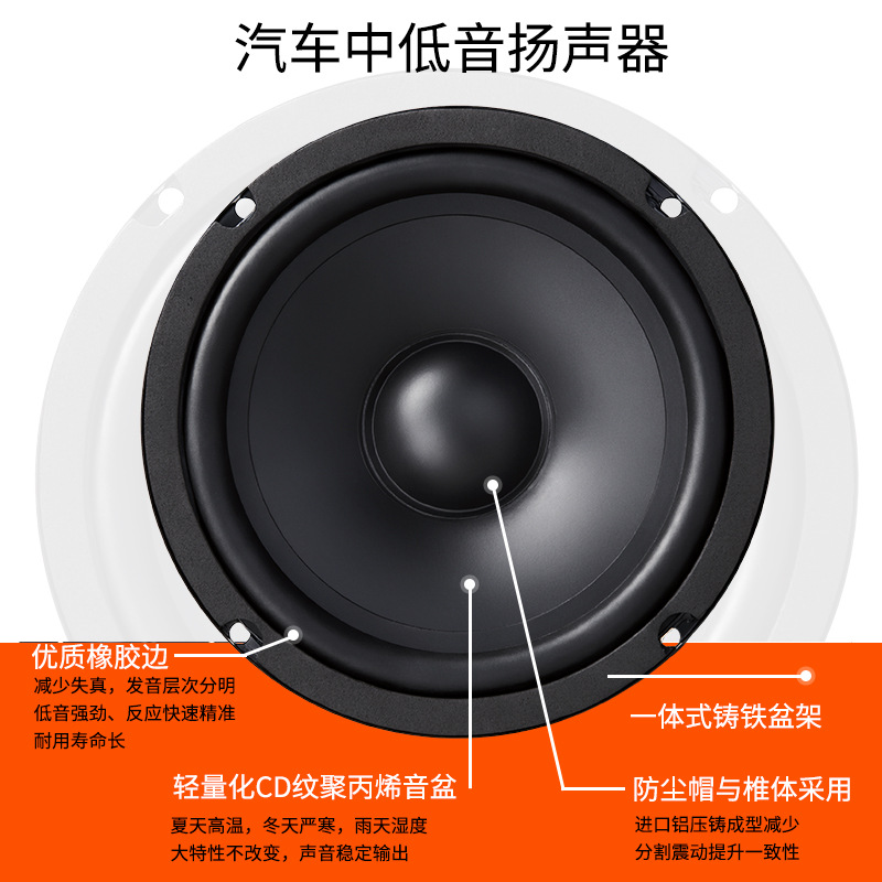 New cross-border e-commerce product KZY-600 car audio mid-bass speaker 6.5inch mid-heavy bass speaker