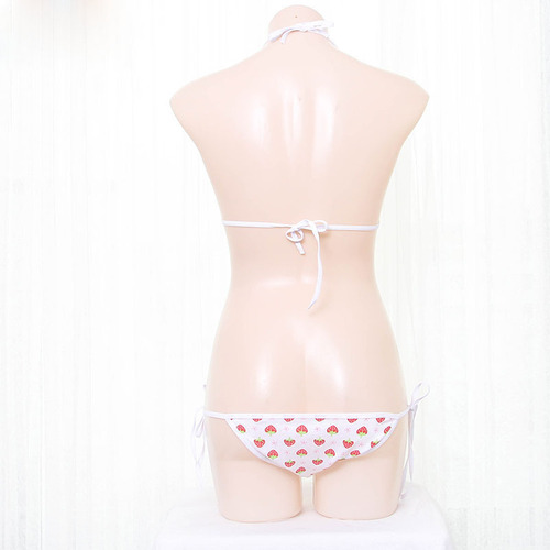 Wholesale Strawberry String Bikini Three-Point Soft Girl Fat Second Split Dead Pool Water Sexy Fun Swimsuit S0324