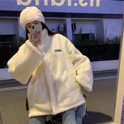 Lamb Wool Women's Fall/Winter Matchable Cotton Coat  Student New Ins Hong Kong Style Quilted Jacket Plus Warmth One Piece Dropshipping Foreign Trade