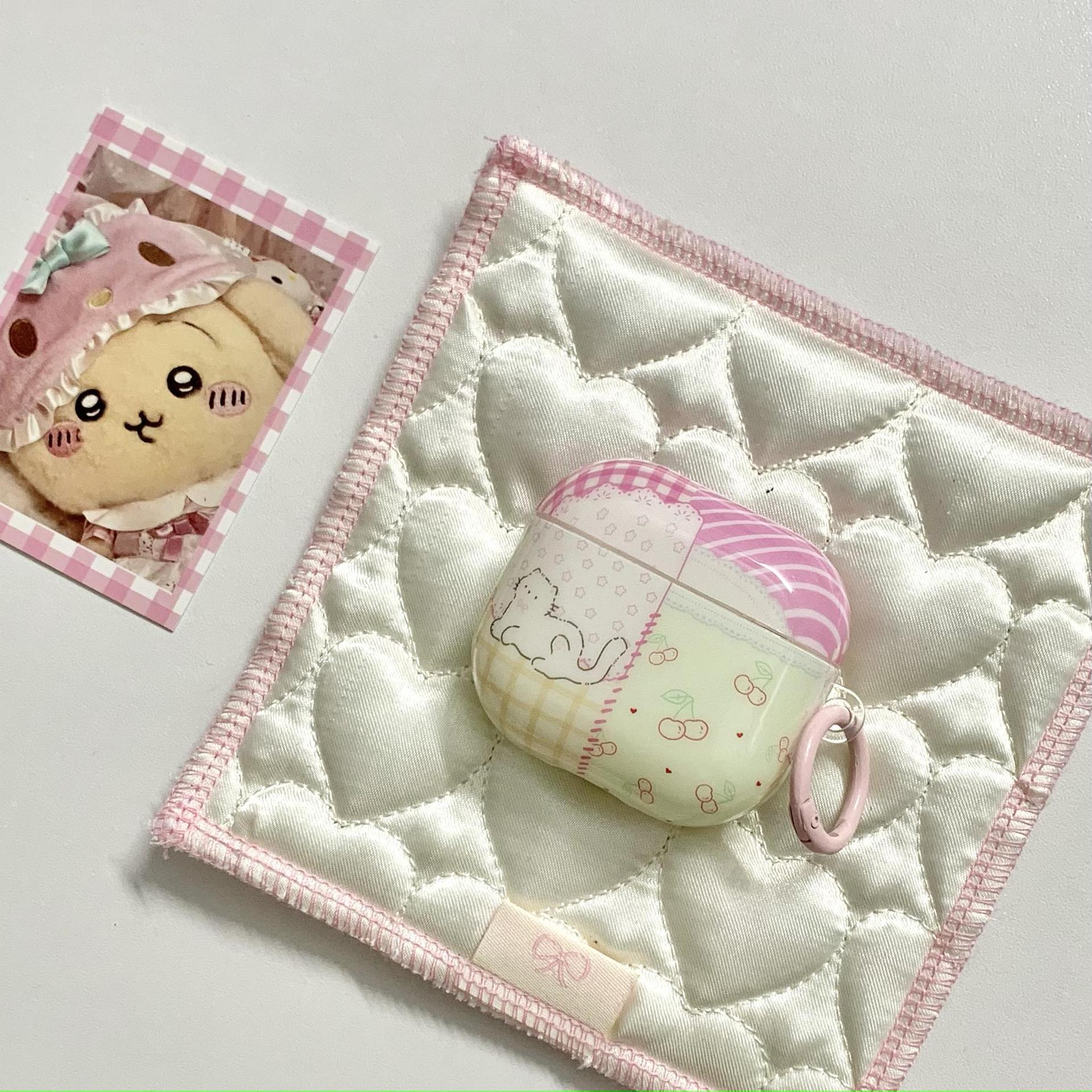 Ins empalme cereza gato para Airpods nuevo colgante Pro2 de 1/2 generación 3/4 funda para auriculares de generación Pro femenino 3/4