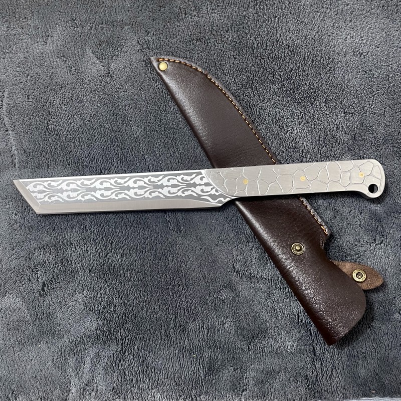 龙骨一体锻打斩骨刀手工锻打菜刀家用小型斩骨切菜刀高档户外刀具