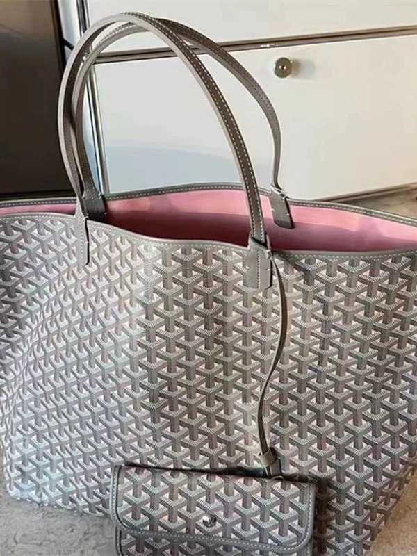Сумка-шоппер, 30×20×10 см, размеры S–XL, с рисунком на внешней стороне и розовой подкладкой