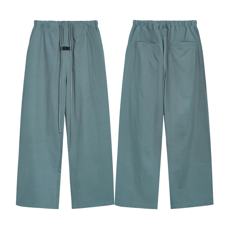 High Street doble línea ESSENTIALS FOG color sólido tejido de los hombres rectos sueltos pantalones casuales con cordón moda delgada