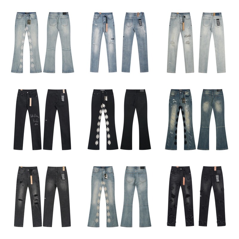 26Ss Trendy Brand Ksubi and Lostshdws Washed Vintage Distressed Embroidered Skinny Jeans