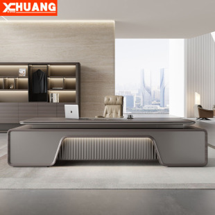 Light Luxury Boss Desk Office Desk and Chair Combination Executive Desk Supervisor Manager Office Desk Single President Simple and Modern