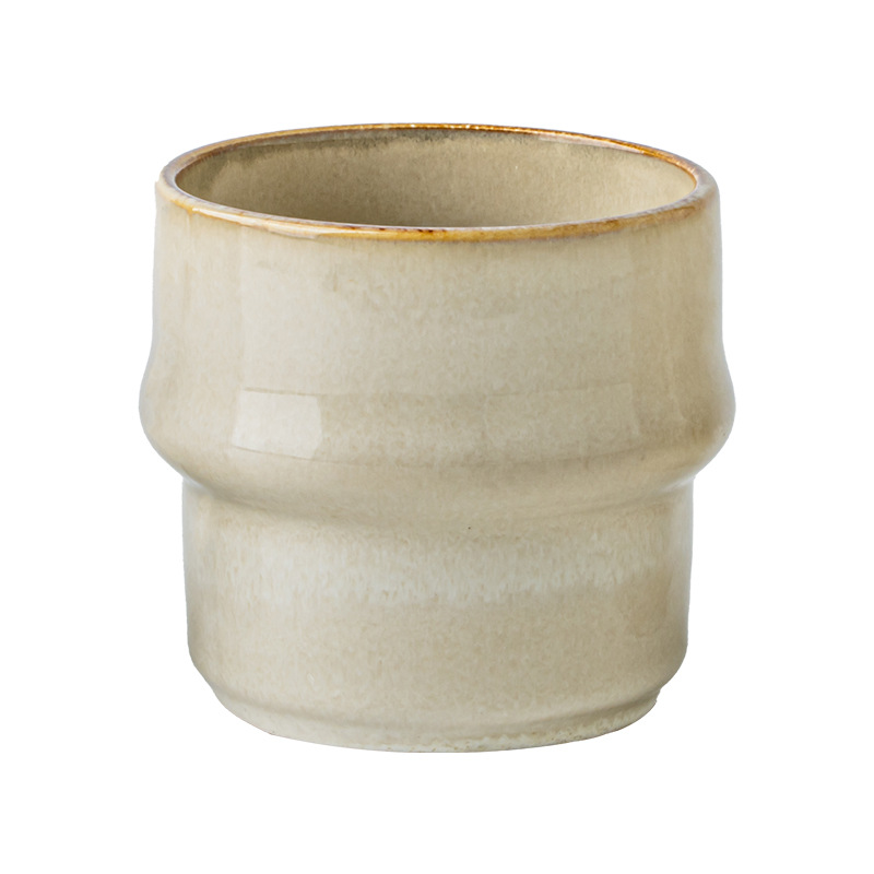 Característica forma de calabaza, cerámica retro, taza sin asa, taza de té personalizada, taza de mano japonesa, taza de sake, exportación transfronteriza