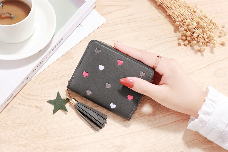 Small Wallets Bags Type Business Occasion Pu Leather Material Women's Solid Color Pu Leather Zipper Wallets