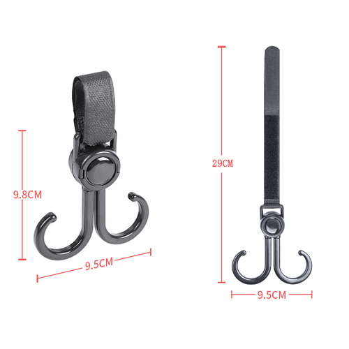 Upgraded stroller dual hook bag hook for push stroller, universal accessories, storage hook, frees hands, for babies and children's strollers
