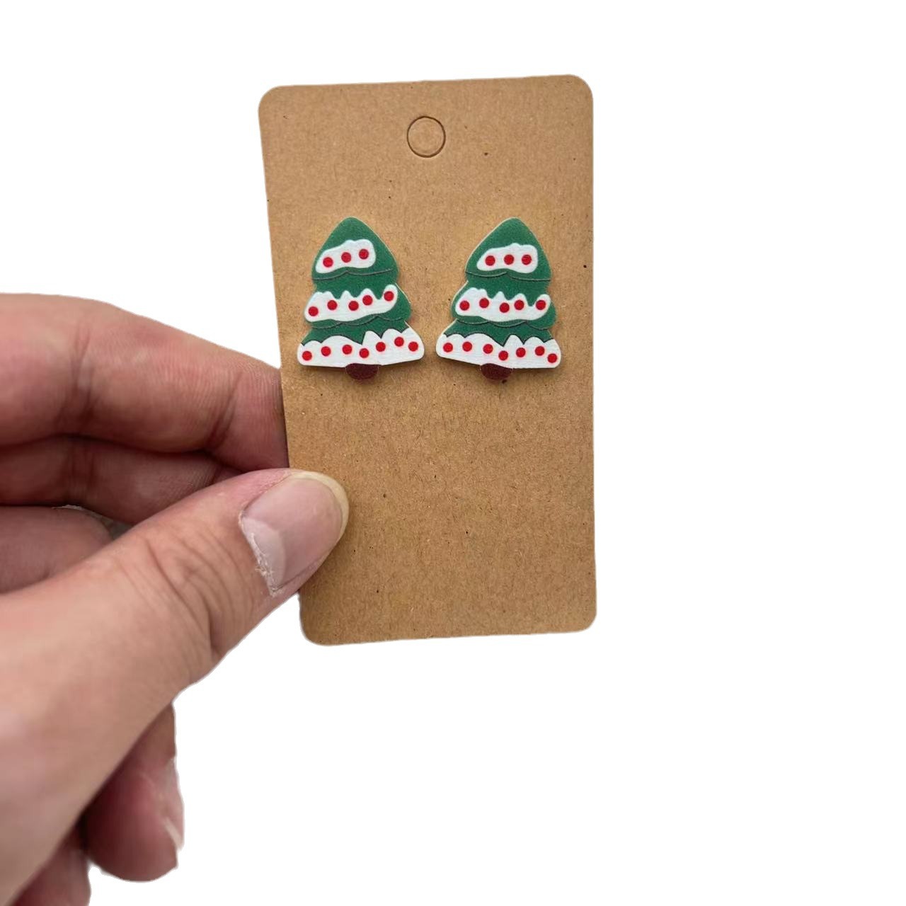 Europeo y americano transfronterizo Amazon estación independiente Venta caliente nueva Navidad acrílico árbol de Navidad pendientes joyería