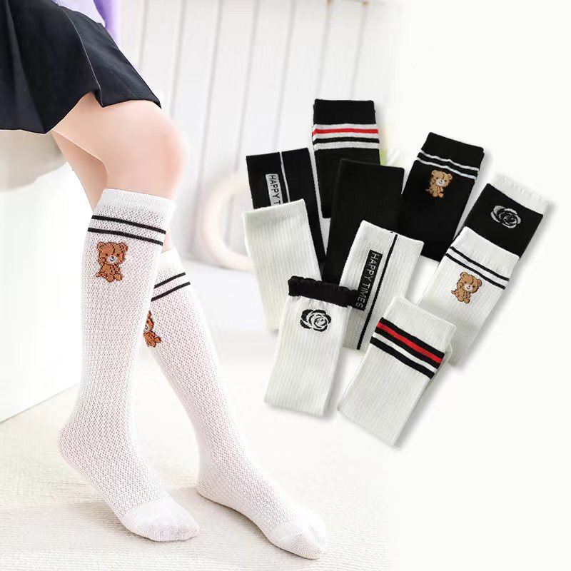 Cartoon summer thin knee socks for new born