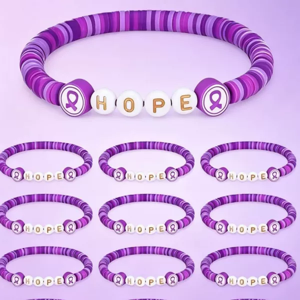 24-Piece Pink Ribbon Bracelet Set, Hope Awareness Promotion, Women's Health Bracelet Jewelry