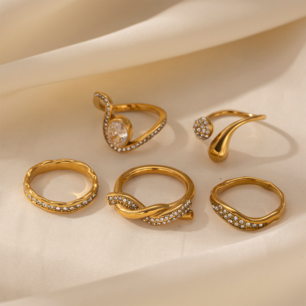 Anillos de acero inoxidable de zircón de diseño de alta gama de anillos de estilo de nicho anillos de titanio transfronterizos