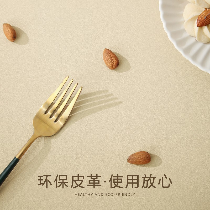 一件代发黑色皮革圆形桌垫茶几垫圆桌桌布餐桌轻奢高级感防水防油|undefined