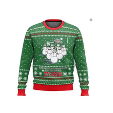 跨境圣诞圆领卫衣3D印花休闲空气层欧美潮流圣诞节雪人男女春秋