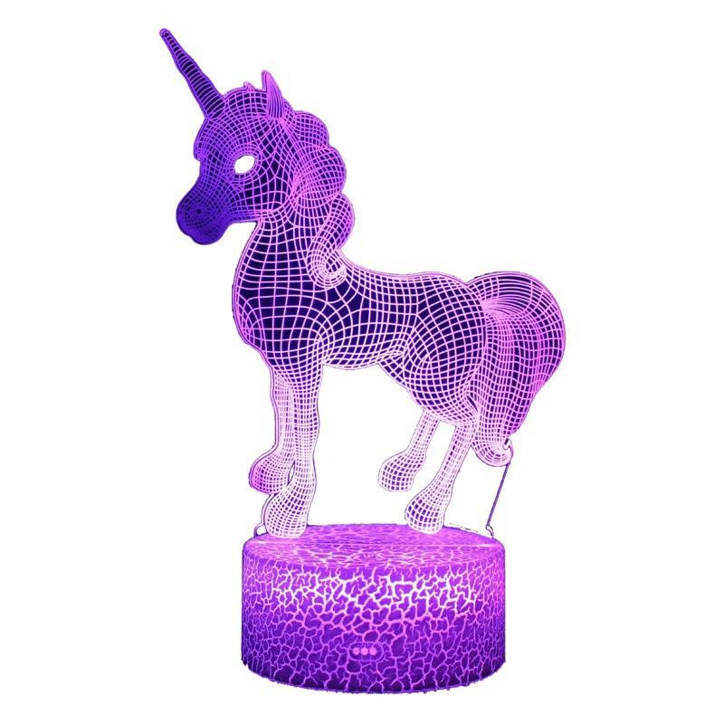 Comercio electrónico transfronterizo dedicado a la serie unicornio 3D lámpara de mesa LED lámpara de regalo creativo visual estéreo colorido luz de la noche