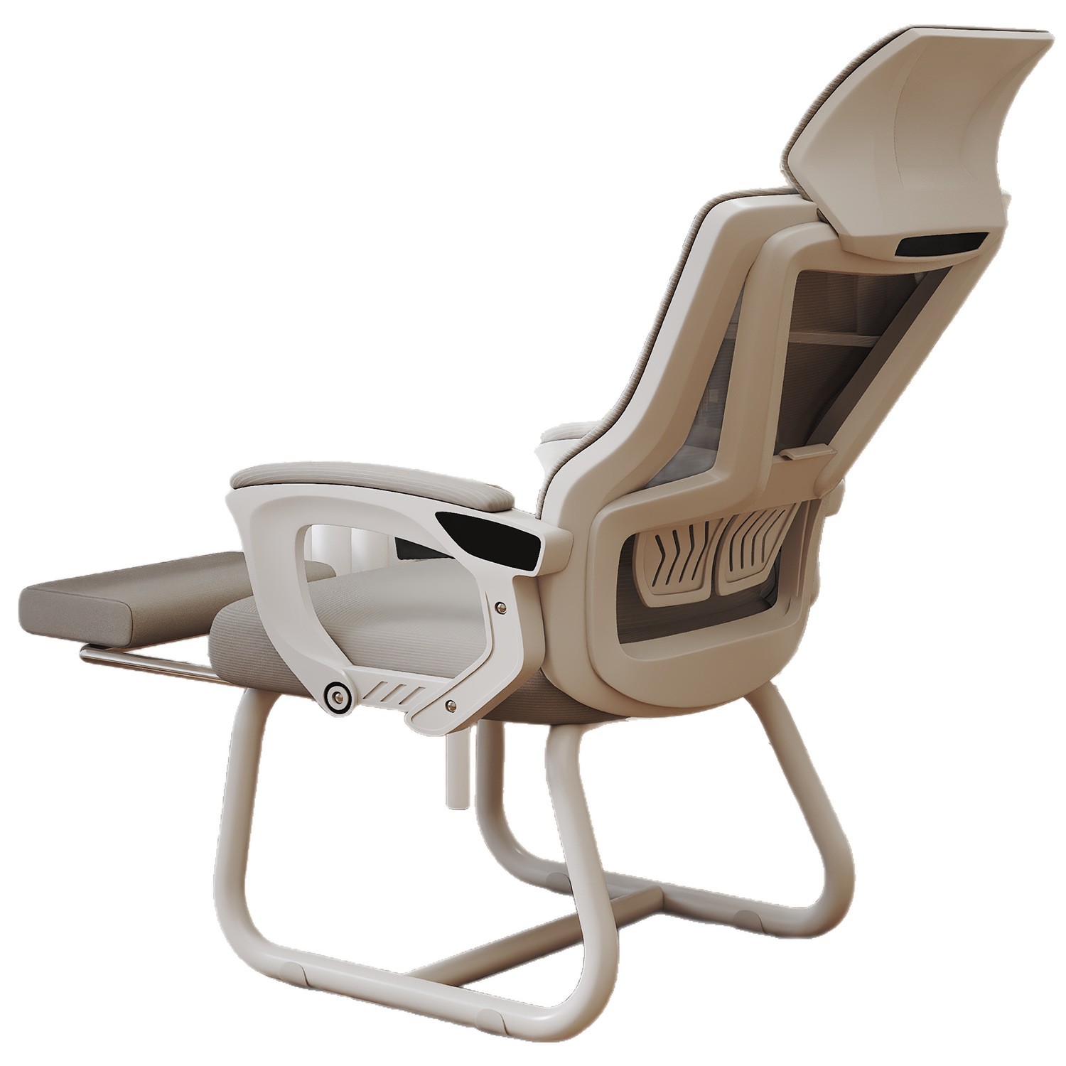 silla de computadora confortable siesta larga, silla de oficina ergonomía de doble propósito, asiento de respaldo de arco reclinado para el hogar