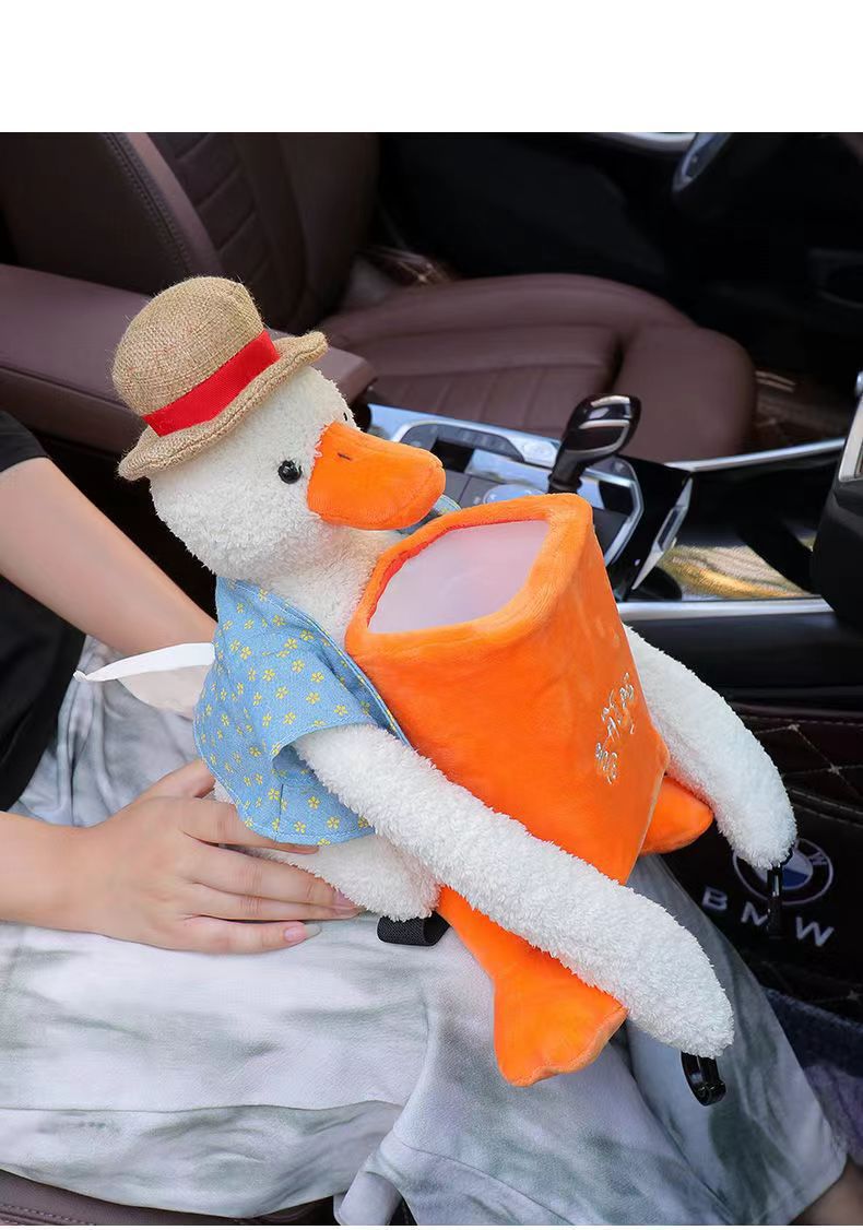 Car Tissue Box Trash Can Car Seat Hanging Tissue Bag Trash Can Two-in-One Multifunctional Storage Decoration