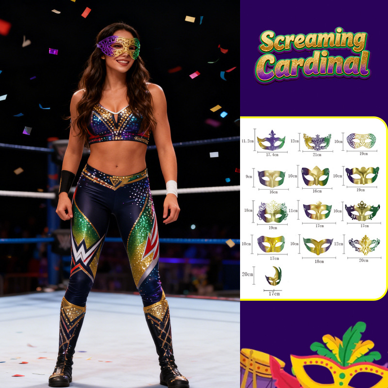 Carnaval transfronterizo amazónico máscaras mitad cara fiesta celebración máscaras tricolores lucha libre mano baile decoración vestido TK