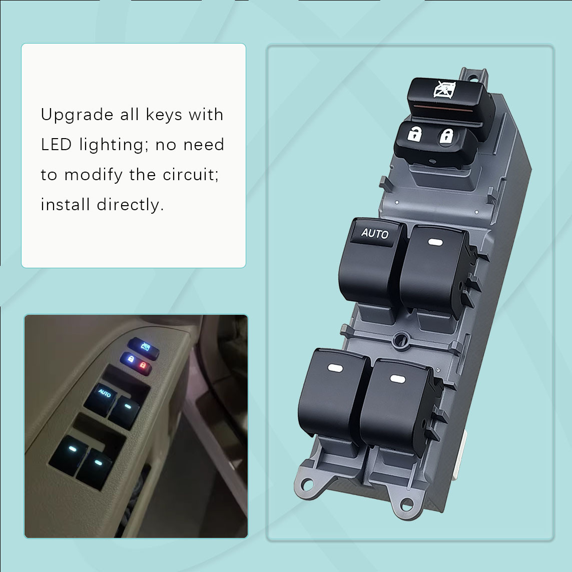 84820-33251 is suitable for Toyota Highlander power window regulator switch LED light