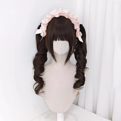 ローリの長いカールLolitaの甘い柔らかい妹jkのかつらのセットのシミュレーション人のかつらのセットのcosのかつらのセット