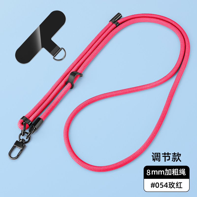 Cordón para teléfono móvil de 8mm, cuello colgante, mensajero, muñeca, eslinga de nailon resistente, cuerda anti-pérdida, longitud ajustable, espalda