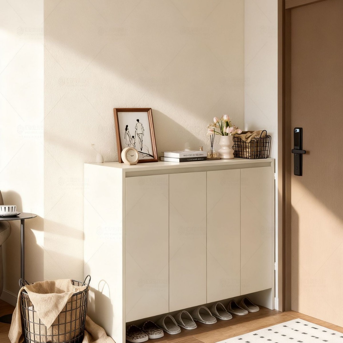 2027 Model Solid Wood Multi-Layer Shoe Cabinet for Hallway Entrance, Home Entryway Storage Cabinet, Large Capacity Indoor Storage