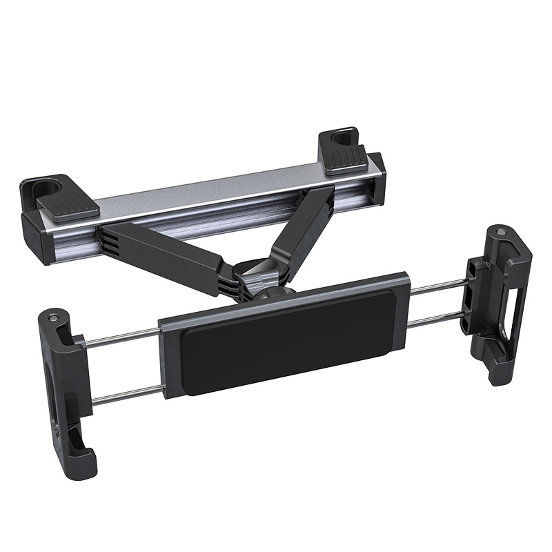 Soporte de almohada trasera montado en automóvil soporte de placa plana de teléfono móvil estructura triangular de aleación de aluminio antivibración de pantalla horizontal y vertical soporte trasero de automóvil