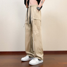 美式卡其色工装裤男春夏季潮牌高街冲锋裤子直筒宽松速干休闲长裤