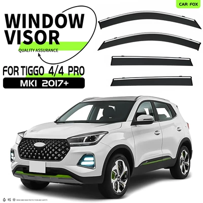 Suitable for Chery Tiggo 4 Pro Window Visor Tiggo 4 Rain or Shine Overseas Version (Rain shield) - standard-packing-without-logo-tiggo-44-pro-mk1-2017-overseas-edition-pc-with-bright-strip-rain-shield