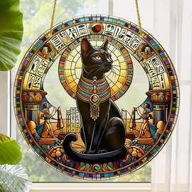 埃及巴斯特猫女神亚克力捕日者 动物主题室内壁挂装饰 完美礼物。