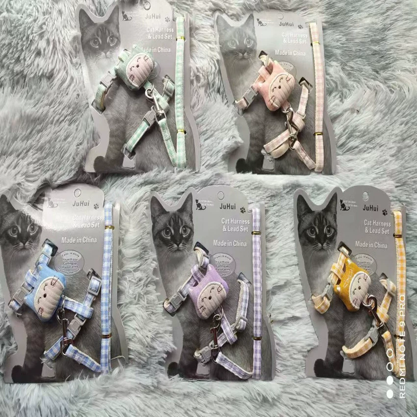 Поводок для кошек, поводок, нагрудный жилет в стиле Anti-Break I-образная цепочка для котят, кошачий поводок