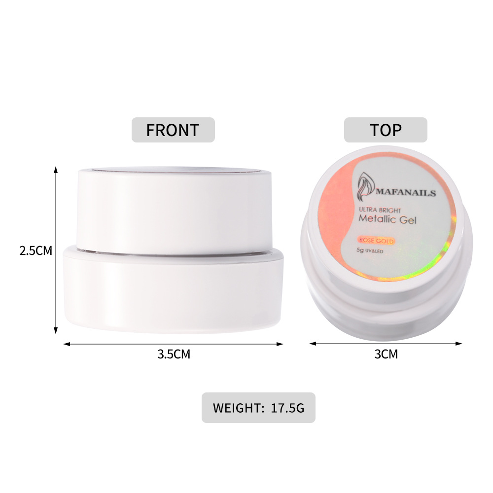 Nail art liquid mirror metallic gel, ultra-bright gold, silver, rose gold, for painting, line drawing, and edge detailing, phototherapy gel, specialized for nail salons