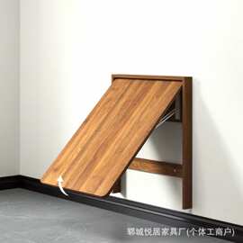 中式壁挂式折叠桌家用小户型隐藏式餐桌实木多功能化妆桌学习书桌
