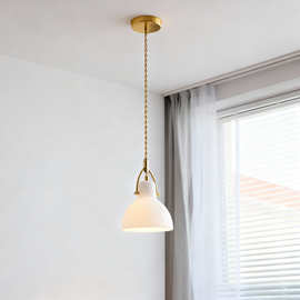 北欧极简铜本色床头创意吧台吊灯卧室阳台餐厅咖啡厅网咖个性灯具