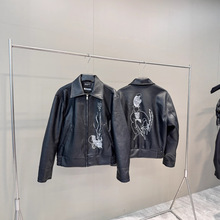 2025秋冬新款E@RD忧郁的富二代神秘人刺绣小羊皮夹克外套一件批发