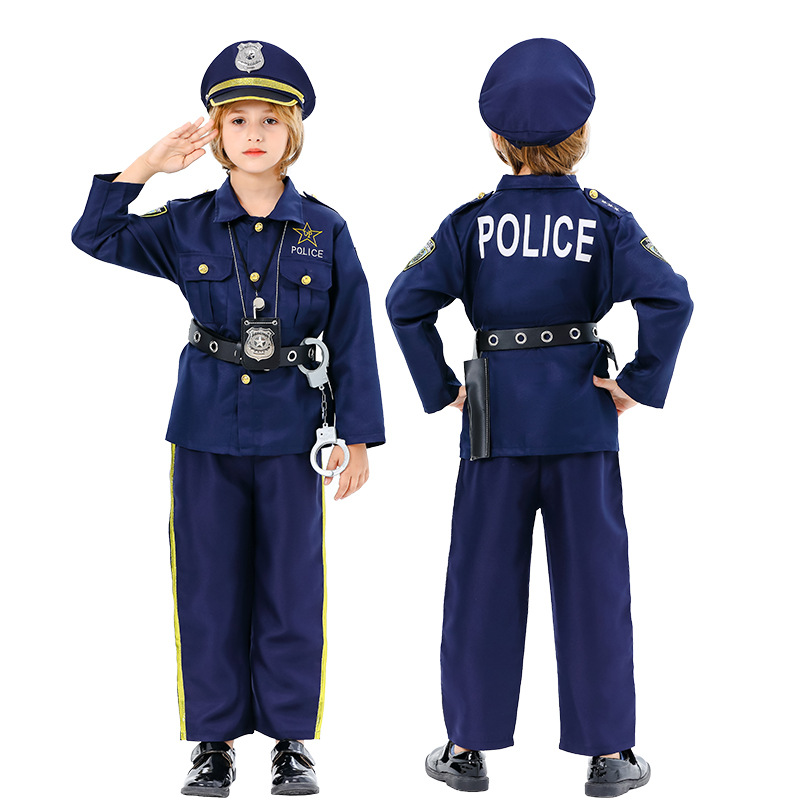 万圣节cosplay跨境儿童警察服装cos角色扮演套装舞台表演服厂家