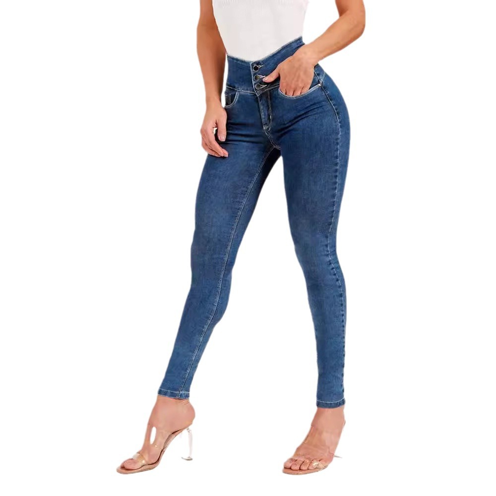 Damen Jeans Mit Knopfleiste Figurbetonte Röhrenjeans Für Damen_voghion.com