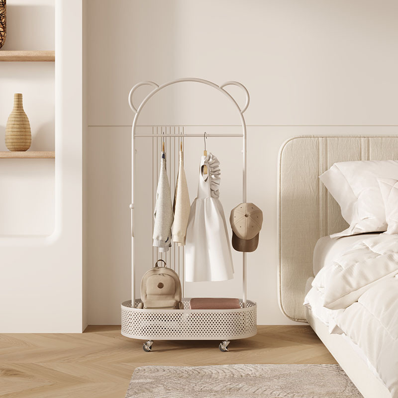Bedroom Bedside Sleeping at Night Clothes Hanger Floor Hanger Household Room Movable Coat Rack for Hair