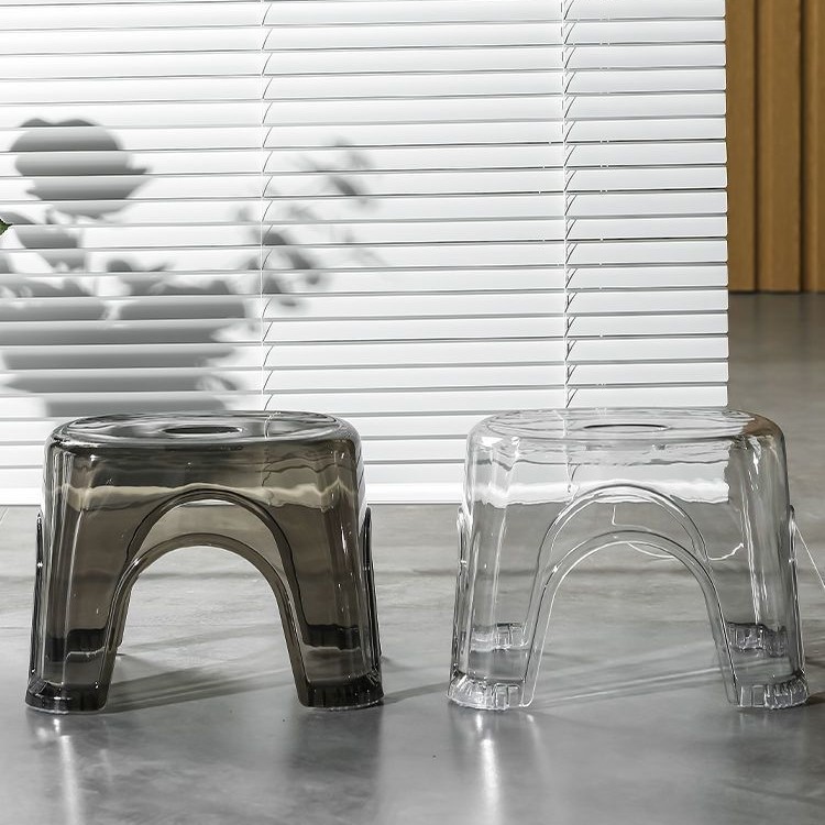 Taburetes transparentes taburetes pequeños taburetes de oficina en el hogar para pisar taburetes antideslizantes taburetes de baño de cambio de zapatos Zhigao Round