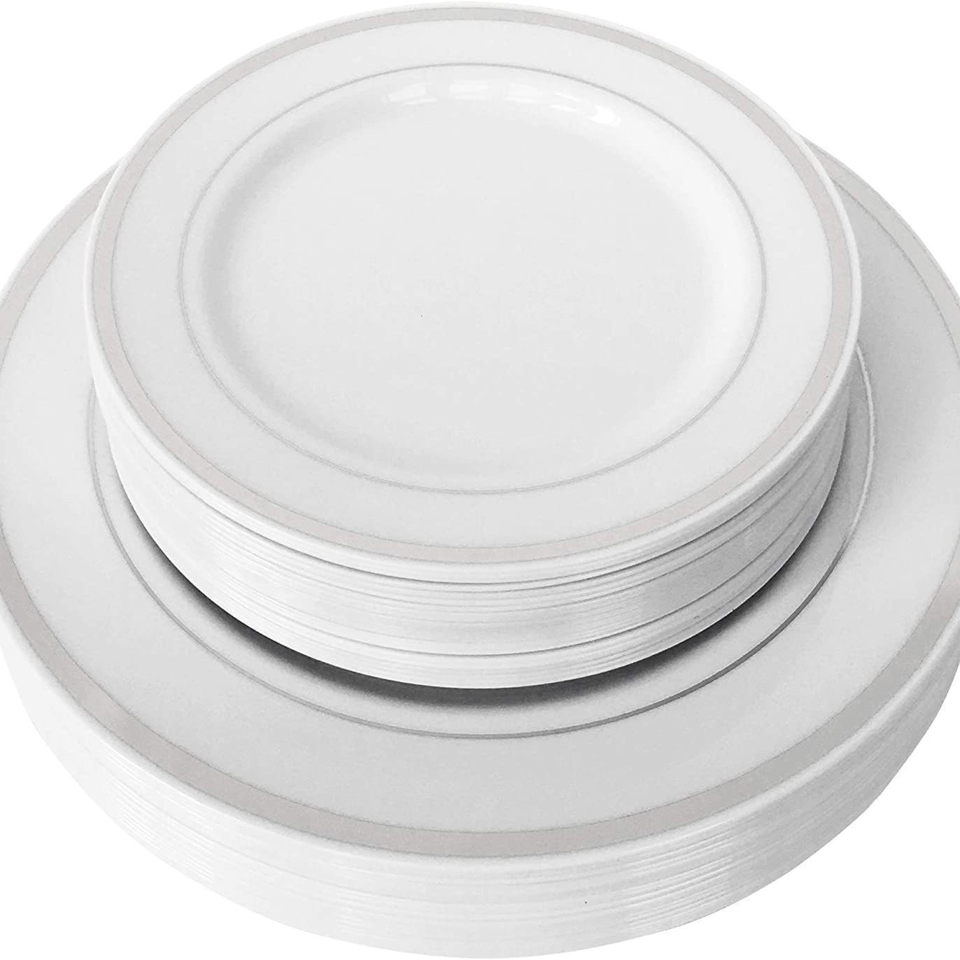 Plato desechable transfronterizo 7.5 9 10.25 pulgadas Plato de plástico con fondo negro y Phnom Penh Plato alimenticio dorado PS