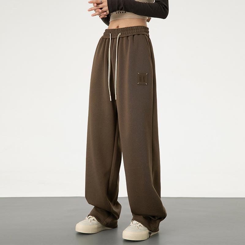 工厂直供美式休闲运动针织卫裤2024春季新款男女可穿宽松百搭版型