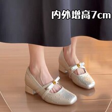 ������7CM��ͷ�����������䵥Ь2026�����۽�С����ǳ�ڸ߸�ЬŮ