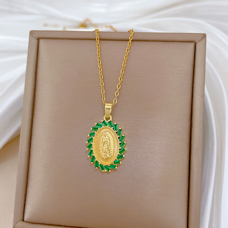 Collana donna a forma di uovo con ritratto e strass_voghion.com