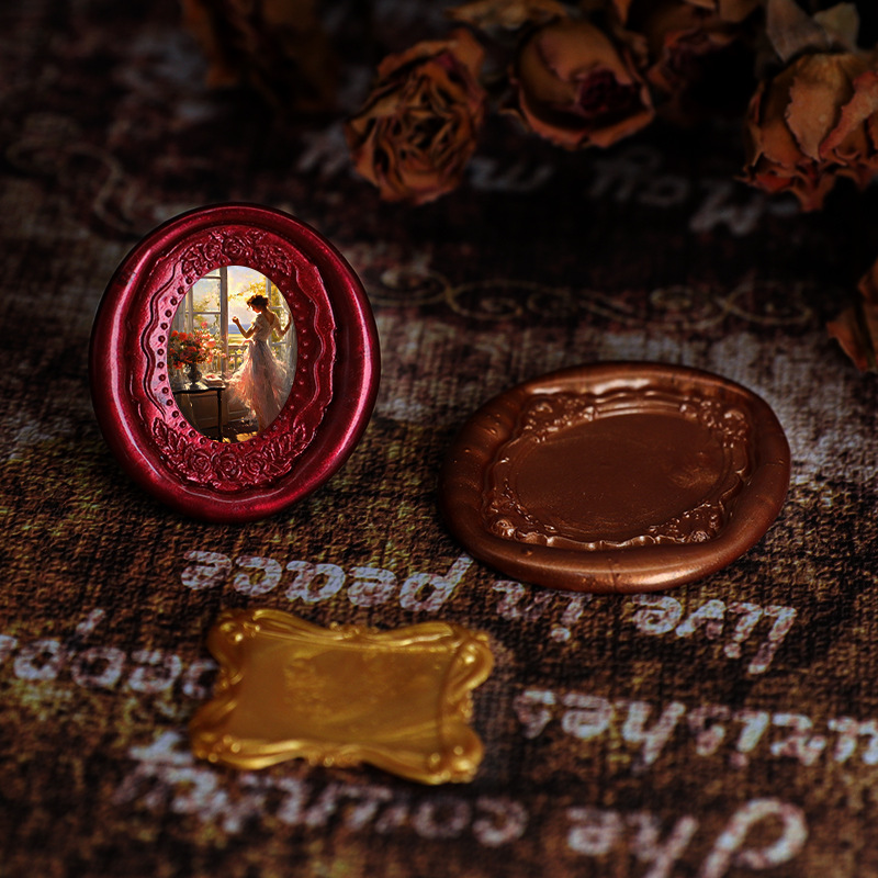 Sello de pintura al fuego cabeza de cobre Marco retro europeo Marco DE FOTOS serie especial en relieve sobre invitación fuego pintura sello cabeza