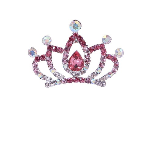 Selling small crowns, exquisite princess hair combs and hair clips at a wholesale stall, cute white crystal headpieces and dress crowns